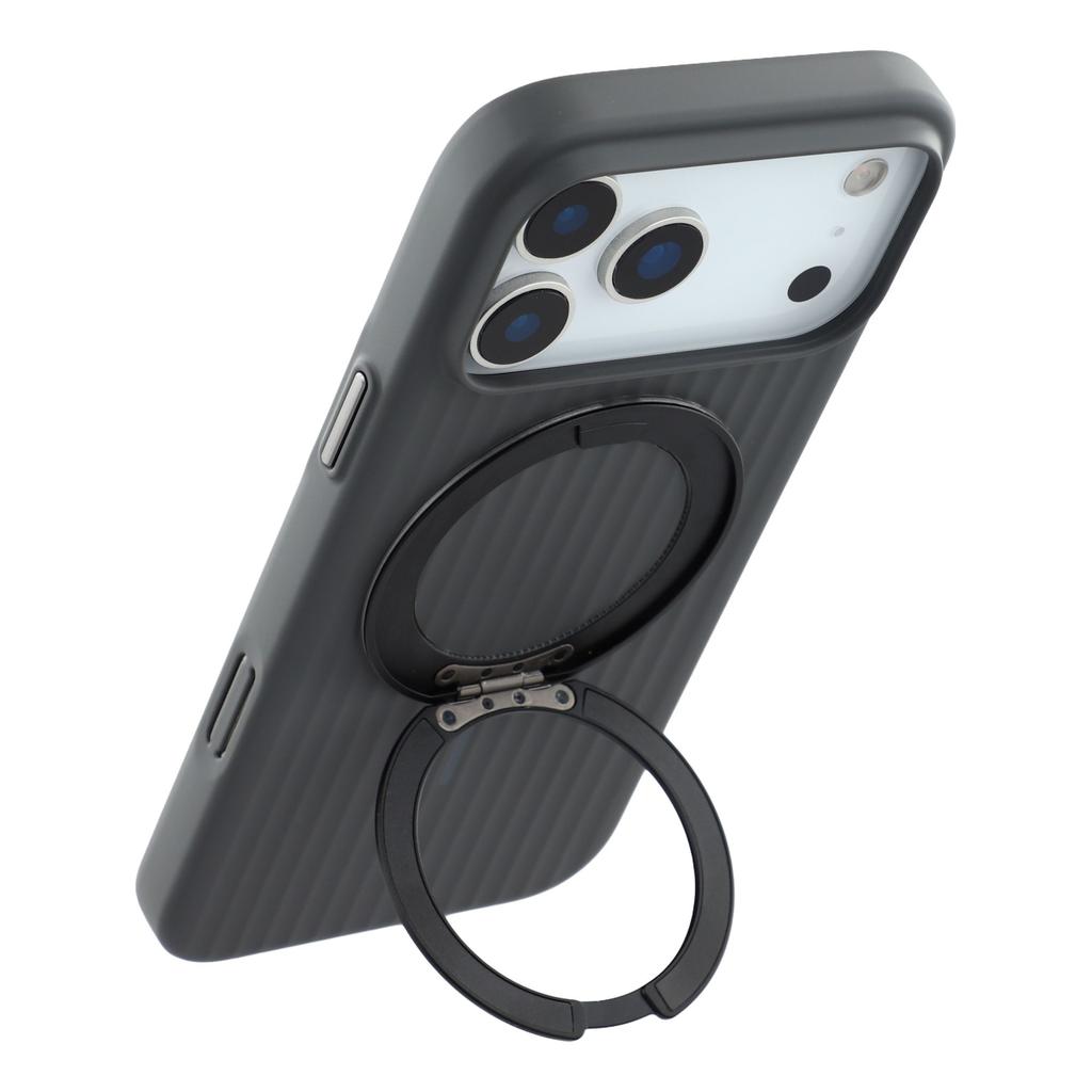 KIGC Магнитный чехол для iPhone 17 Pro Max с вращающейся подставкой Жесткая ПК задняя крышка для телефона