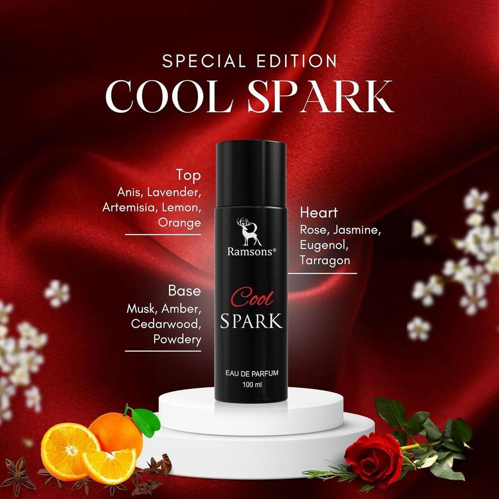 Ramsons - COOL SPARK Eau De Parfum | 100 ML | Духи для мужчин | TN - Анис, Лаванда, Полынь, Лимон, Апельсин/дерево, Пудровый
