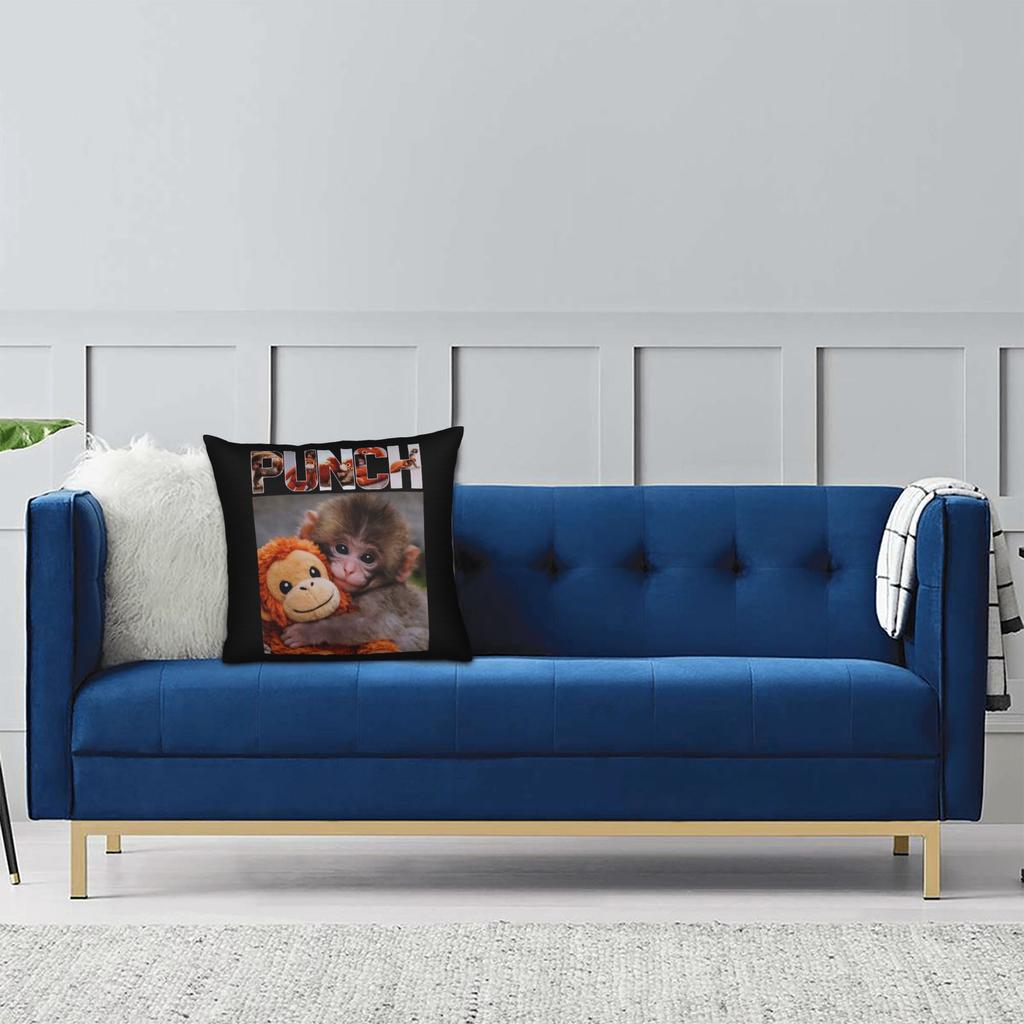Punch Monkey Cute Pillowcase Printing Fabric Cushion Cover Decorative Throw Pillow Case Cover Home Square 45*45Cm