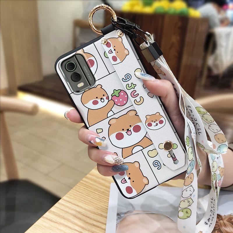 Прочный чехол-шнурок для телефона Nokia C32, держатель для телефона, грязеотталкивающий, противоударный, браслет, мультяшный ремешок на запястье, милое кольцо