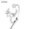 Lindon Classic Copper Alloy Zircon Ring Ladies Jewelry Wedding Promise Party Gift