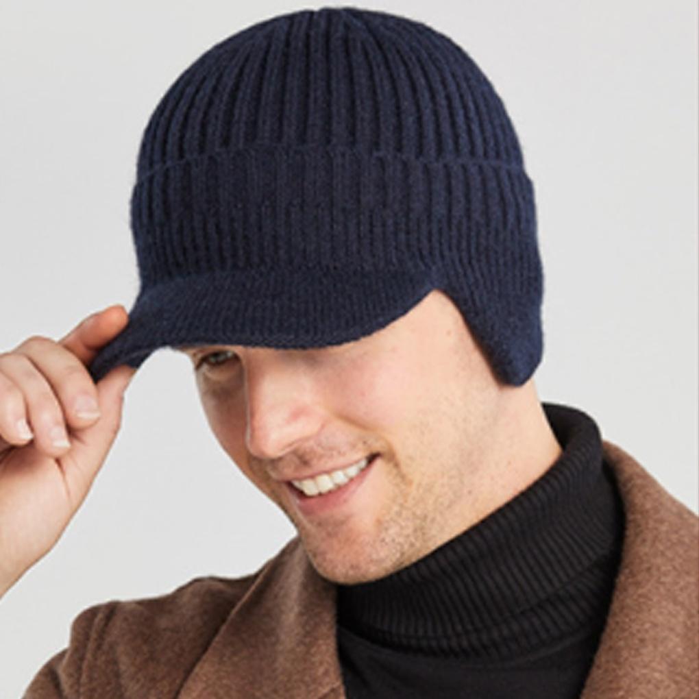 Вязаная шапка-ушанка, зимняя шапка-траппер, теплая шапка