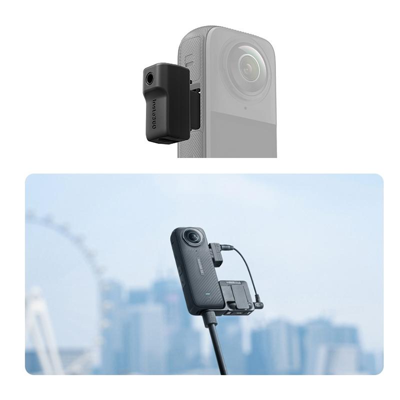 Для Insta360 X4 Аудиоадаптер для микрофона Запись звука через микрофон USBC Type-C Аксессуар для экшн-камеры Insta 360 X4