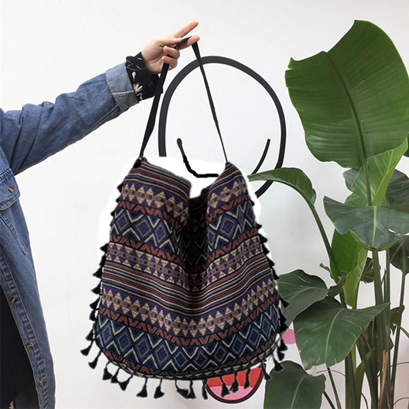 Women Tassel Bohemian Hippie Gypsy Tassel Women Handbag Retro Bohemian Tassel Shoulder Bag