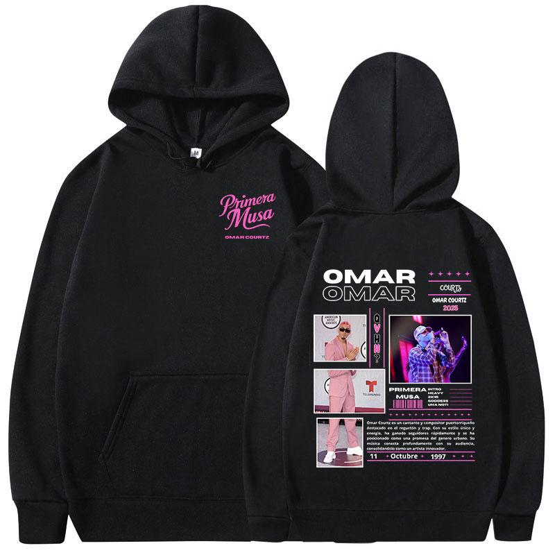 Omar Courtz Primera Musa Album Tour Merch Hoodies Men's Women Fashion Hooded Sweatshirts Hip Hop Oversized Pullovers Streetwear