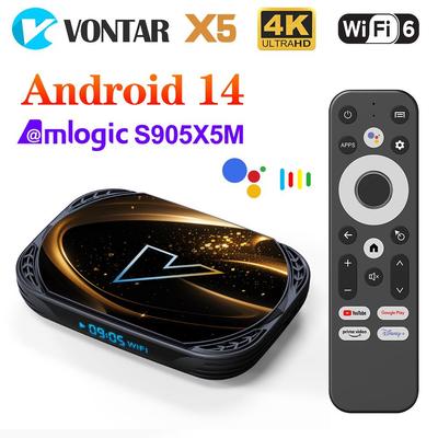 ТВ-бокс VONTAR X5 Android 14 Amlogic S905X5M 1000M Wifi6 4K 60fps AV1 Google Player Youtube Медиаплеер