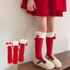 Cotton Children's Socks Warm Middle Tube Socks Cute New Year Red Socks  Girl