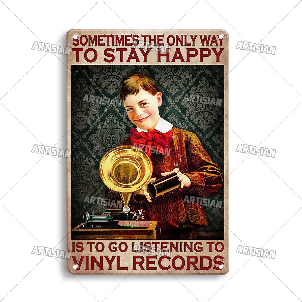 Классические виниловые пластинки настенная тарелка винтажная музыка металлическая жестяная вывеска настенное искусство металлический плакат мужская пещера кафе клуб индустриальный декор