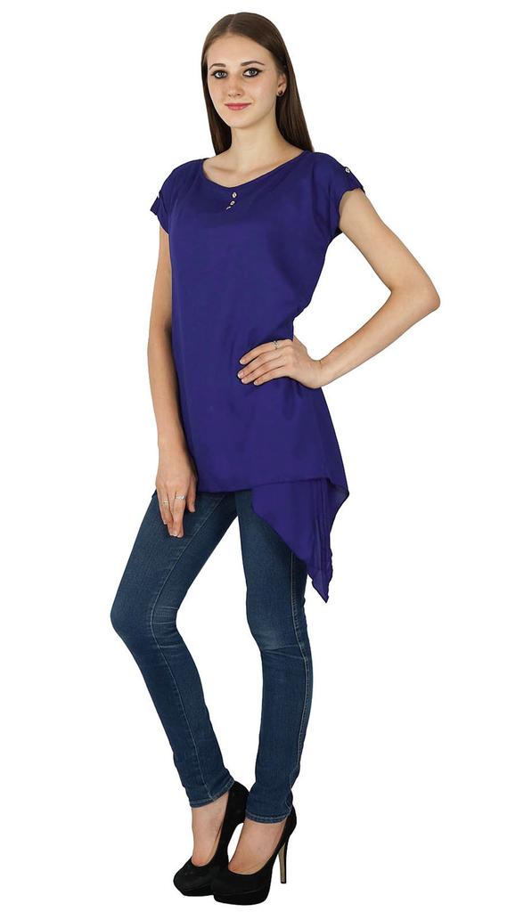 Boho Top Sundress Short Sleeve Solid Summer Beach Women Wear Casual Tunic