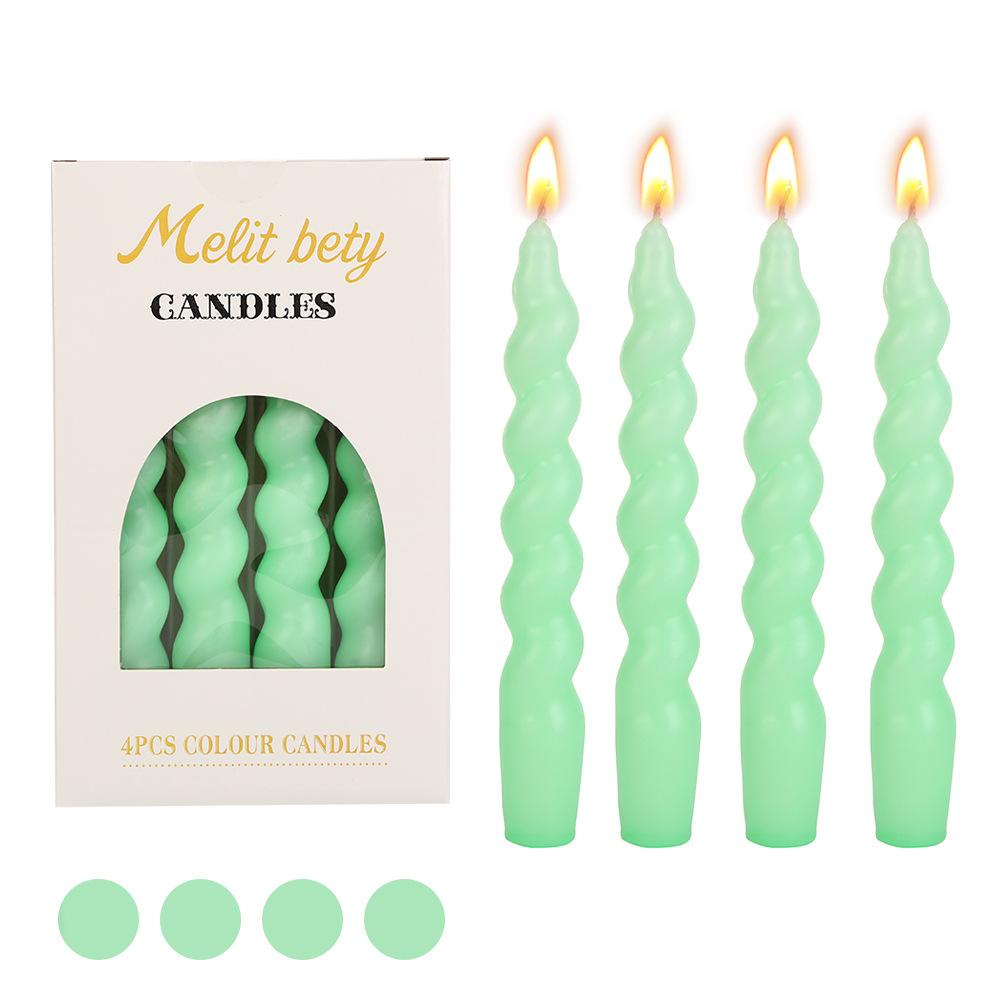 Цветная витая спиральная длинная стержневая свеча для дома, креативная свадебная свеча без стержня