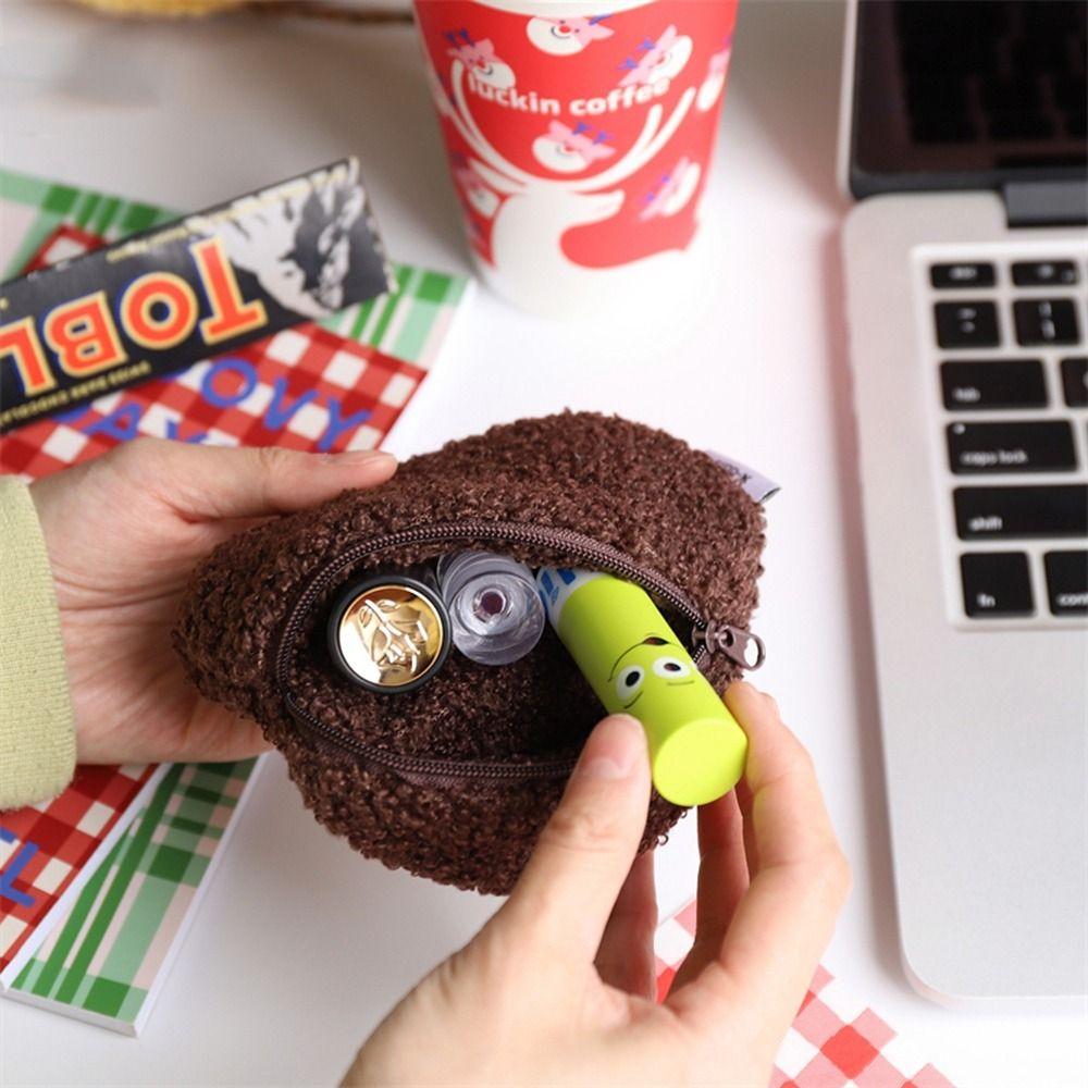 Couple Card Bag Storage Bag Headset Storage Bag Plush Small Wallet Cute Bag Cookies Coin Purse