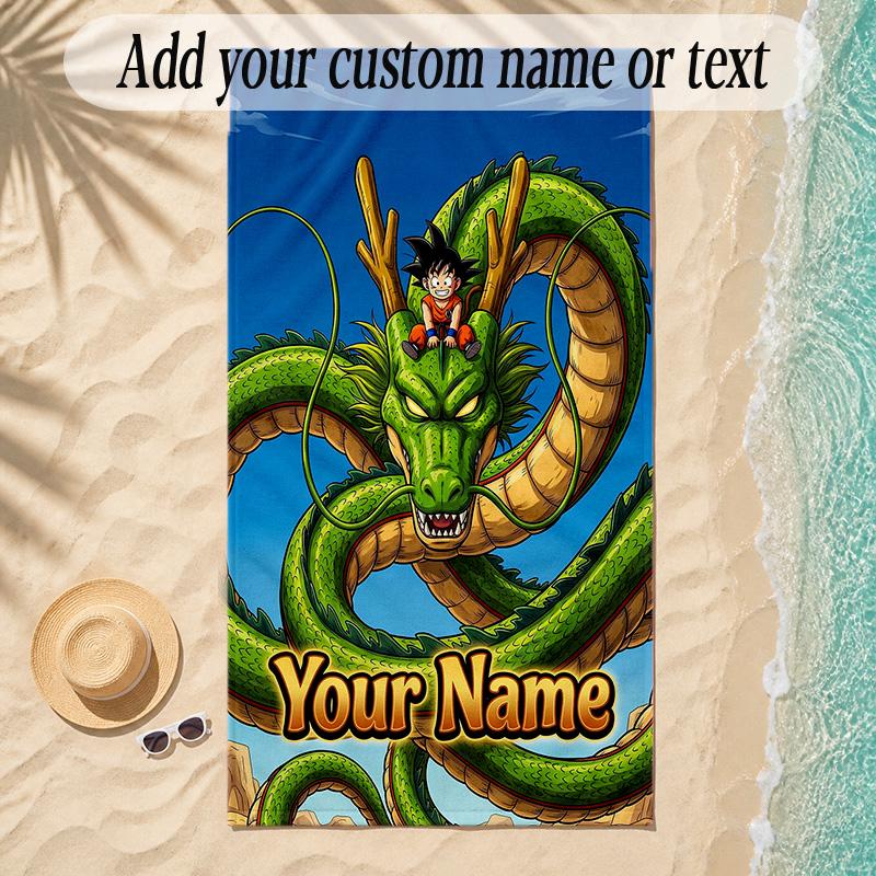 Beach TowelDragon Ball Custom Name Text Personalized Soft Towel for Beach Pool Indoor Home Decor Gift