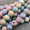 Бусины из натурального драгоценного камня Друзи Агат, разноцветные гладкие круглые, матовая поверхность, бусины размером 6 мм, 8 мм, 10 мм, полная нить 14-15 дюймов, отлично подходят для изготовления ювелирных изделий