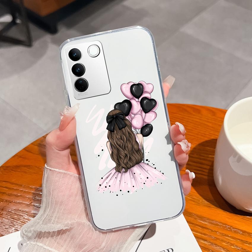 Чехлы для телефонов Vivo S16 Pro Вкусные Фруктовые Узоры Прозрачный Силикон Улучшенный Полностью Закрывающийся Пылезащитный Корпус Для Vivo S16e Чехлы
