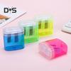 Double Hole Pencil Sharpener with Storage Box Premium Blade Home Office Kids Pencil Sharpener Stationery Supplies