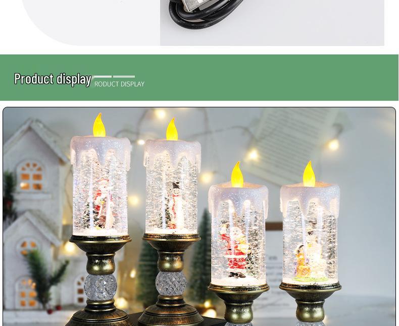 Музыкальная Рождественская Хрустальная Свеча Декорация для Детского Дня Рождения и Праздничных Подарков