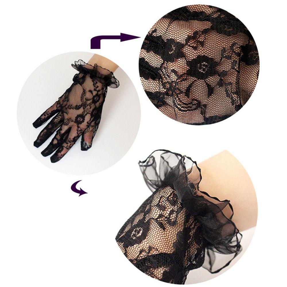 Summer Floral Side Sun Protection Sexy Driving Gloves Mittens Short Gloves Women Gloves Lace Gloves