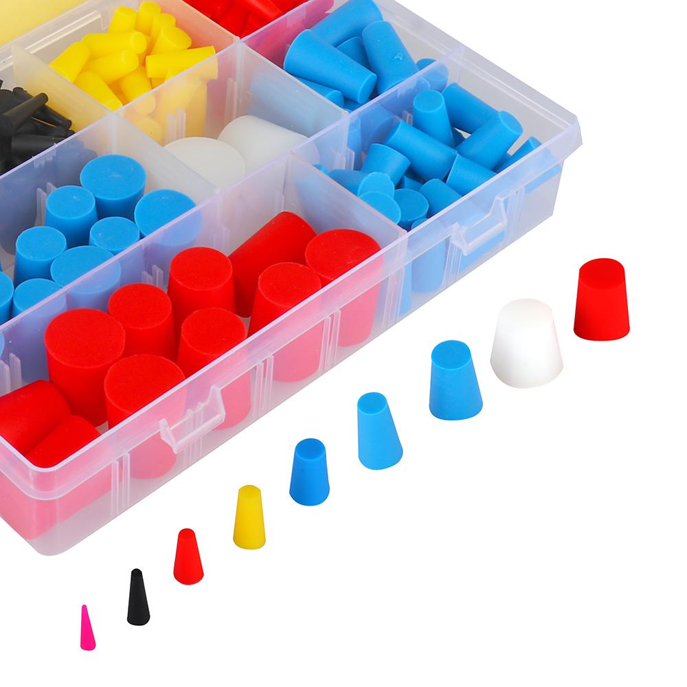 250pcs Various Sizes Fixed Silicone Rubber Stopper Plug Natural Rubber End Cap for Sealing Parts Multiple Sizes Rubber Products