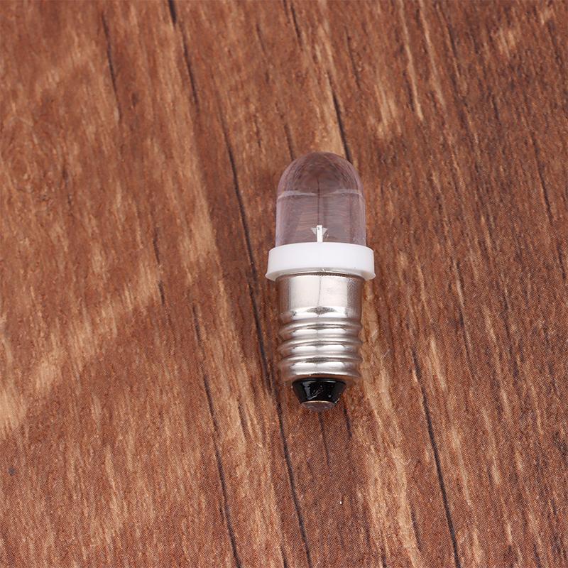 5Pcs Led E10 Dc3V 5V 6V 12V 24V Screw Bulb Warning Signal Bulb E10 Instrumentation Bulb Indicator White Auto Interior Light