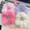 Cute Pink Fluffy Scrunchie - Elastic Hair Tie for Students, Autumn/Winter Ponytail Accessory
