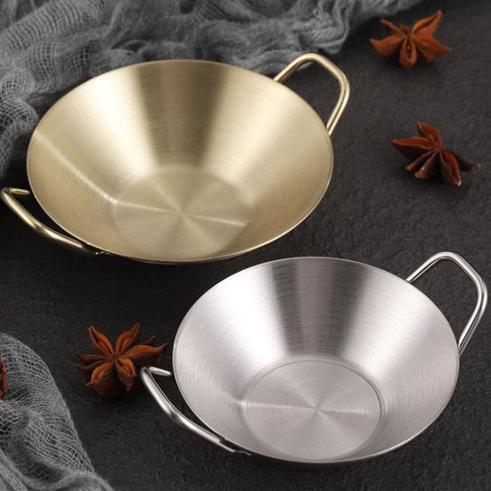 Блюдо для соуса Нержавеющее Устойчивое к падению антипригарное покрытие Зеркальная полировка Легко чистится Хранение Эргономичная ручка из нержавеющей стали