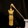 Leaves Golden Tassels Hair Fork Ancient Ethnic Style Hair Sticks Thai Metal Flower Hair Fork Gifts
