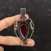 Faceted Kashmir Ruby Pendant Copper Wire Wrapped Pendant Titanium Beads Pendant Handmade Gemstone Pendant Copper Wire Jewelry Gift For Women