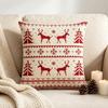 2D Printed Throw Cushion Case Deer Xmas Tree Pillowslip Santa Pillow Cover  Couch Decor