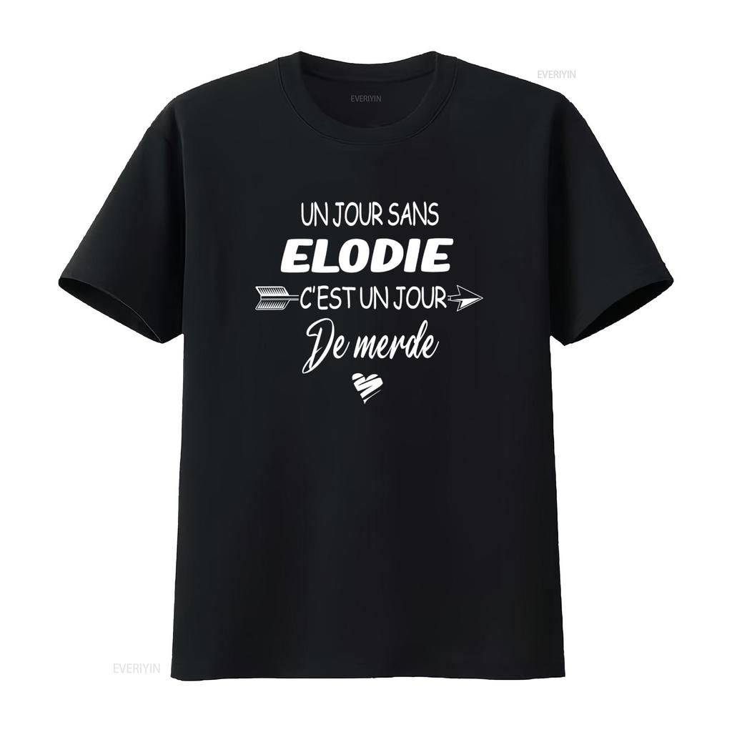 Un Jour Sans Elodie CEstun De Merde Fashion T Shirt with Stylish Arrow and Heart Print vintage Washed Comfortable Unisex