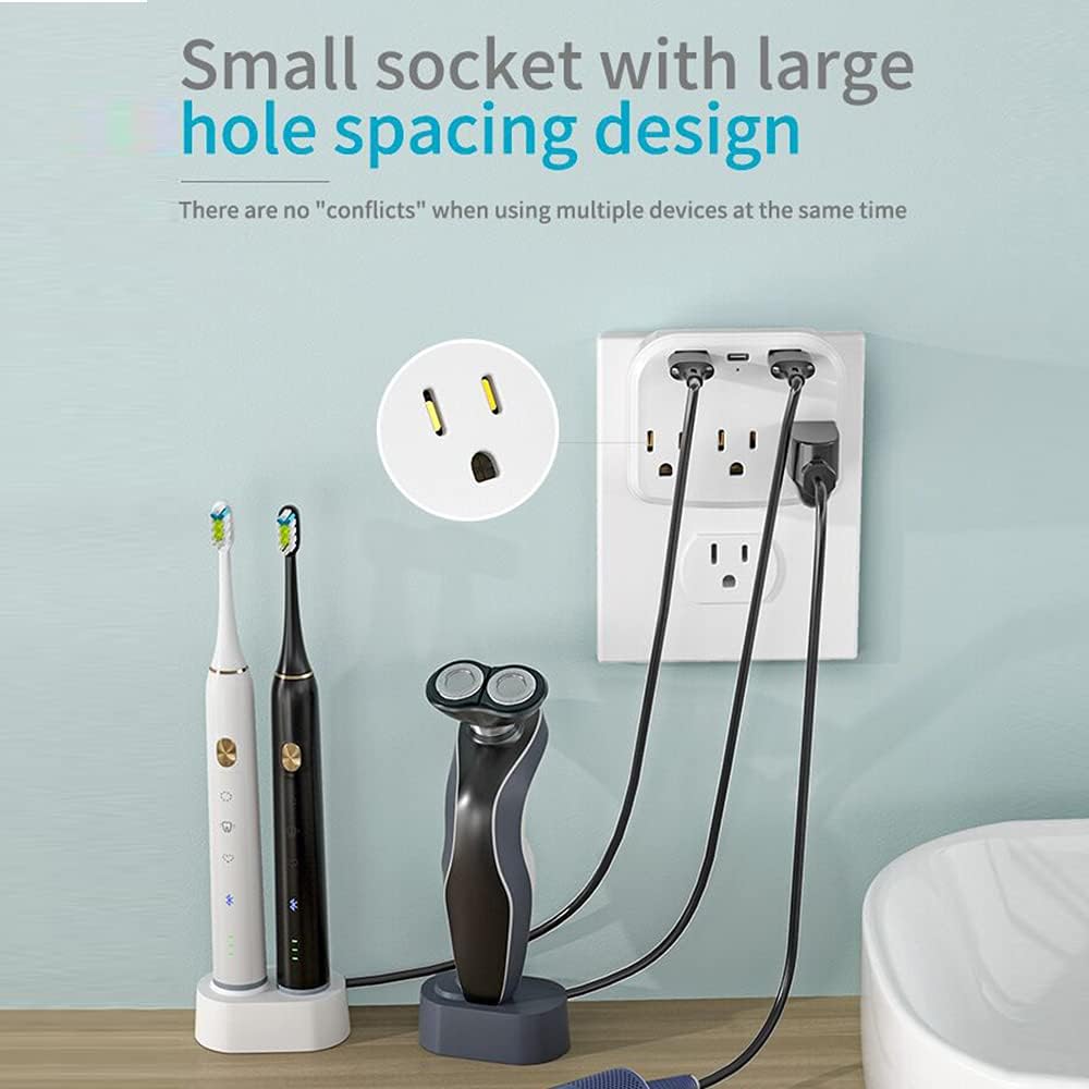 Outlet Extender, Multi Plug Outlet Splitter with USB C Ports, USB Wall Charger for Home Office Accessories, Dorm Room Essentials