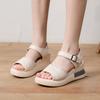 Thick-soled Wedge Sandals Women's 2025 New Spring and Summer Korean Version Muffin Heel Buckle with Open-toed High-heeled Roman Sandals Women