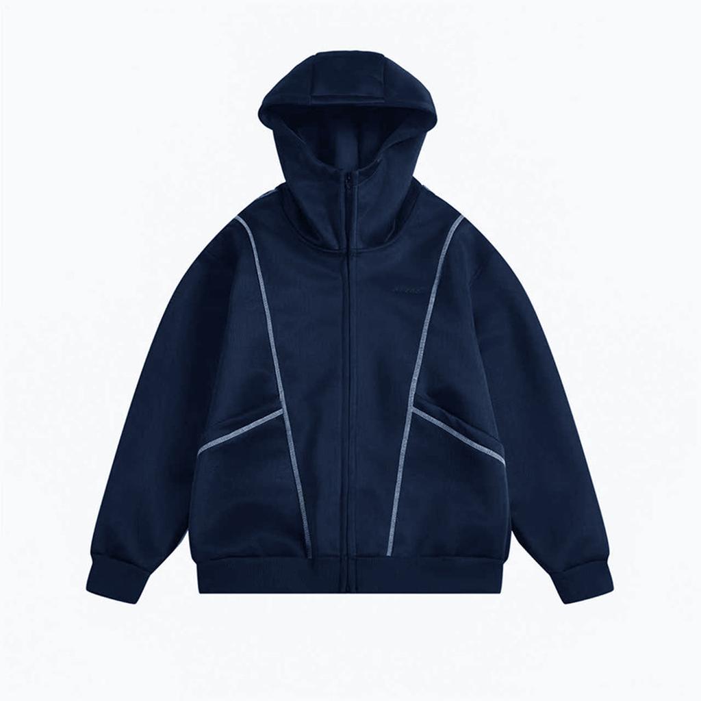 Мужской кардиган на молнии с капюшоном American High Street Blockbuster — это текстурированное худи с капюшоном.