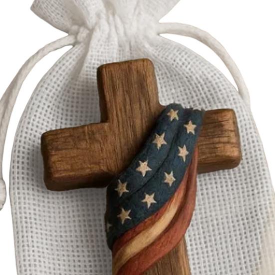 1/2Pcs Faith Fortitude Pocket Hug with Inspirational Card Portable Wooden Patriotic Faith Token Decoration Christian Religious Gifts
