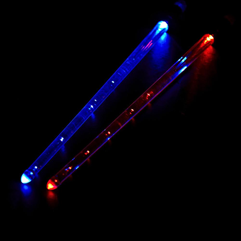 Светящиеся LED Барабанные Палочки 15 Цветов Изменяющиеся Пластиковые Барабанные Палочки Светящиеся LED Барабанные Палочки Джазовые Барабанные Палочки для Взрослых Барабанщиков