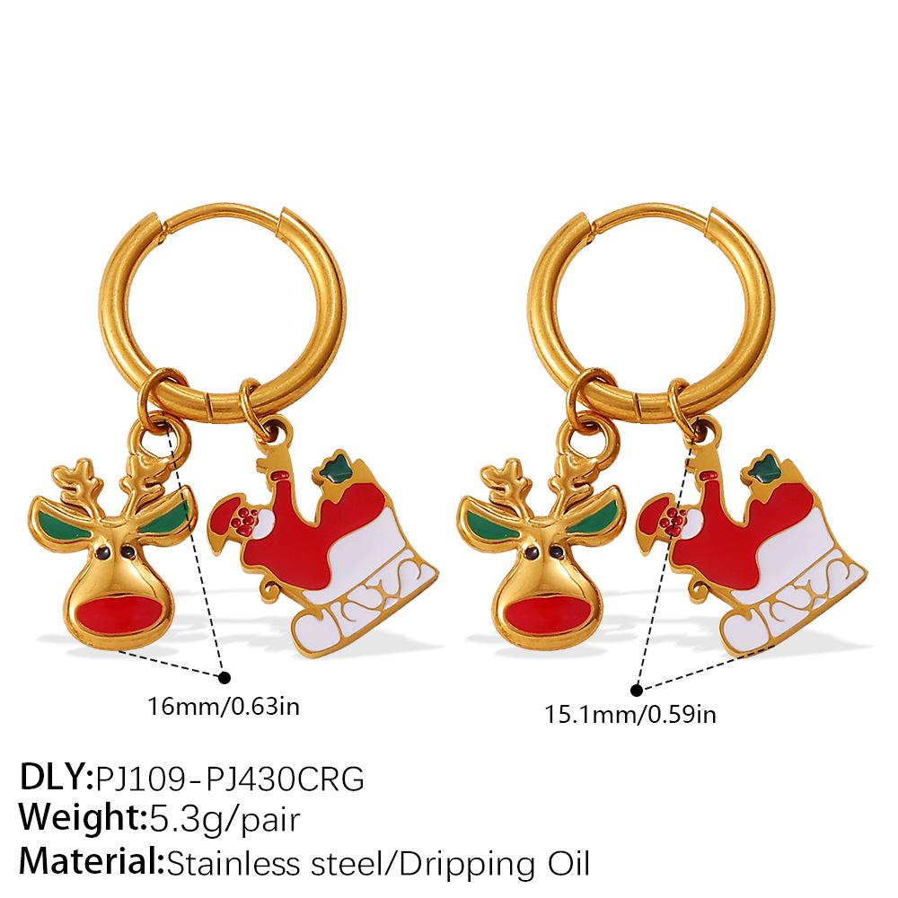 18K Gold Plated DIY Gingerbread Man Earrings - Festive Christmas Collection