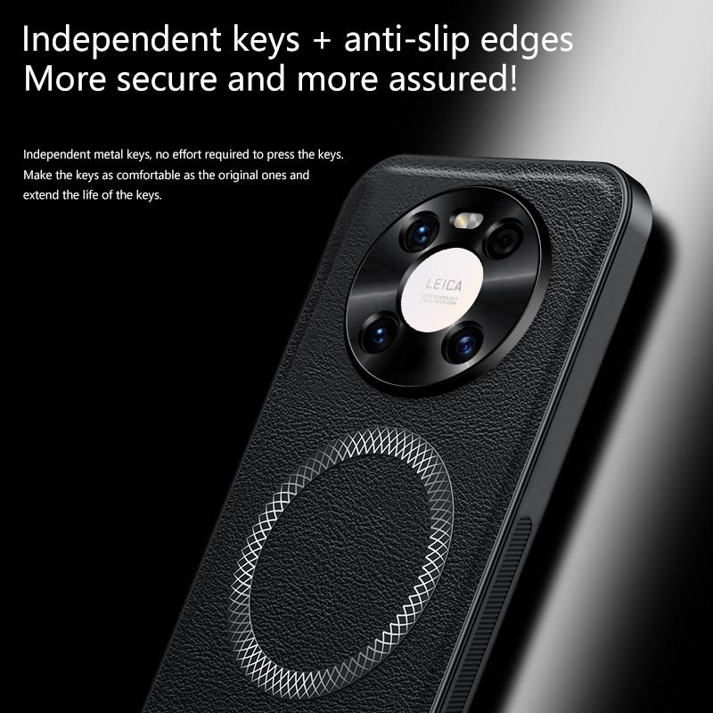 Для Huawei Mate 40 Чехол Магнитный Элегантный Кожаный Износостойкий Объектив Полностью Закрытый Нескользящий Защита Края Чехол-Накладка