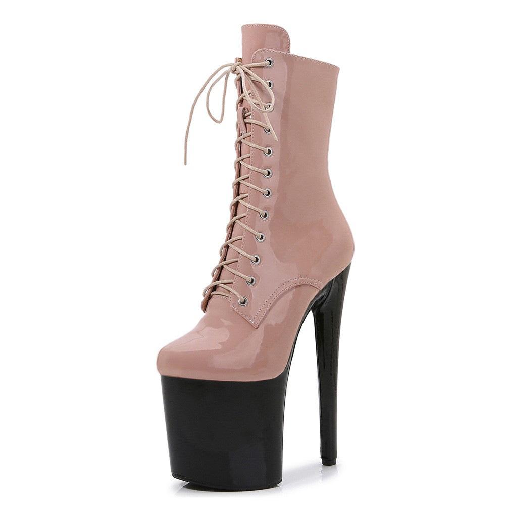 Сценические танцевальные ботинки Сексуальные секс высокие каблуки Большой размер Лакированная кожа Королева Ботильоны