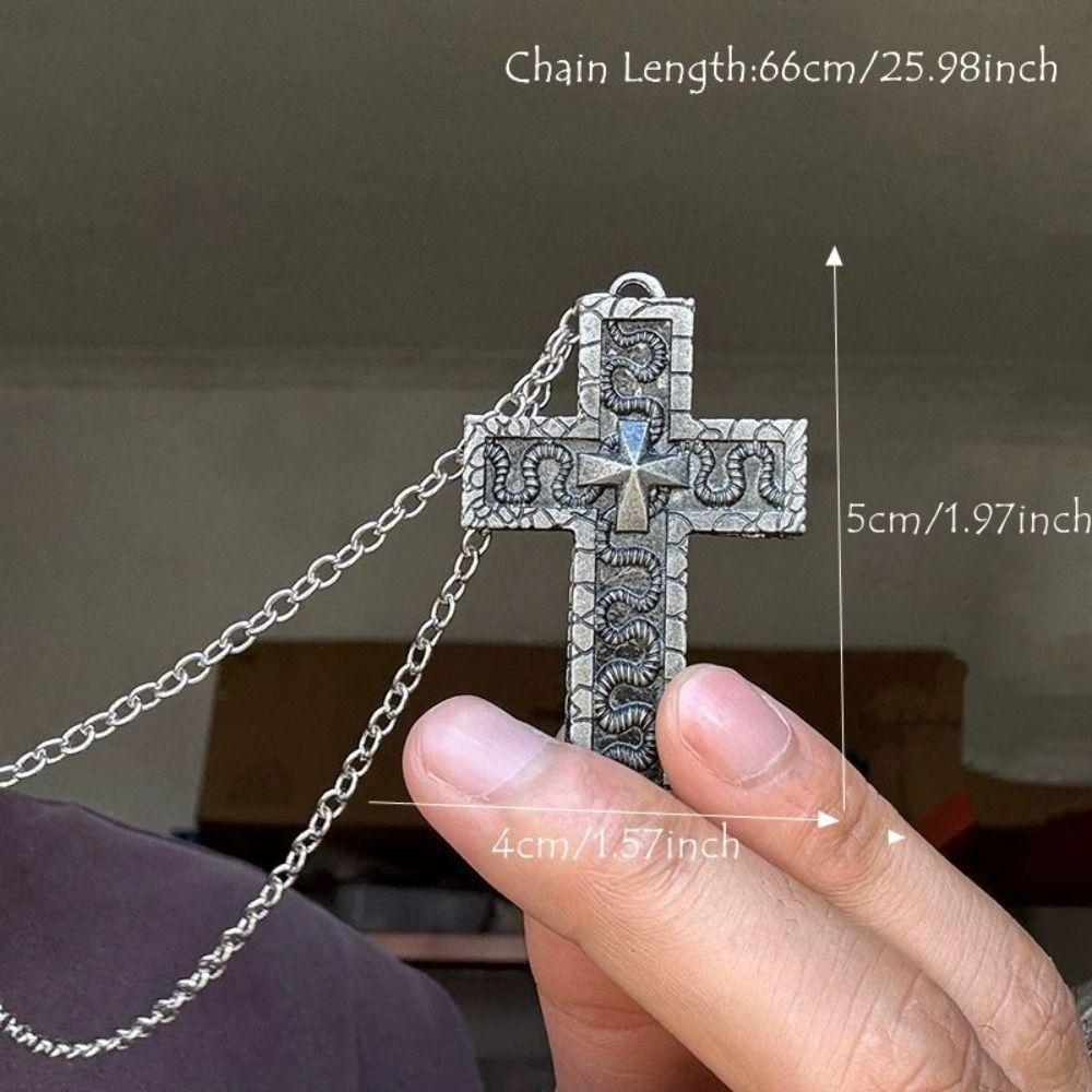 3D Printed Chain Pendant Necklace Openable Charm Jewelry Creative Gift Cross Pendant Necklace