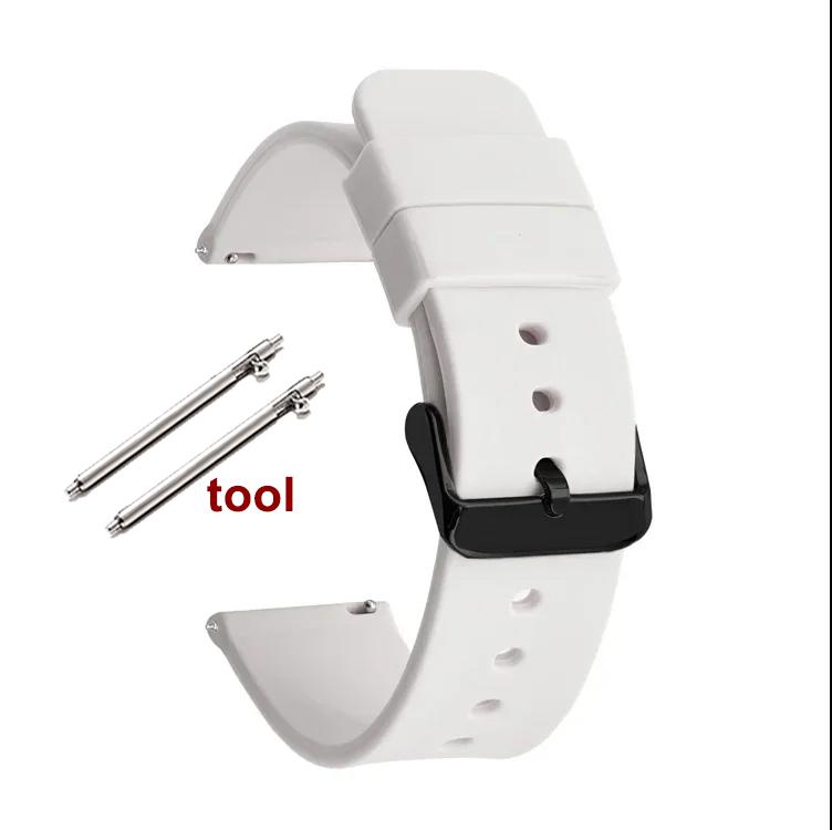 12/14/16mm 18mm 20mm 22mm 24mm Quick Release Silicone Strap Waterproof Rubber Wristband for Huawei GT2/GT3 Smart Watch Bracelet