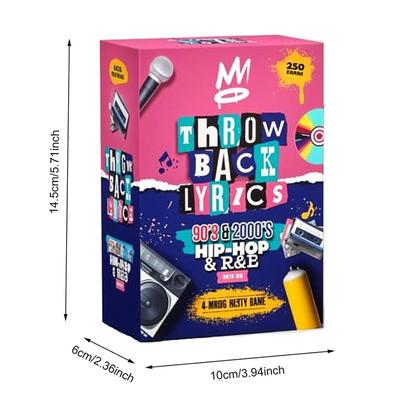 Игра для вечеринок под музыку хип-хоп и R&B 90-х и 2000-х годов | Игра в стиле R&B в стиле рэп, 250 карточек с викторинами и шарадами — отлично подходит для игр и свиданий