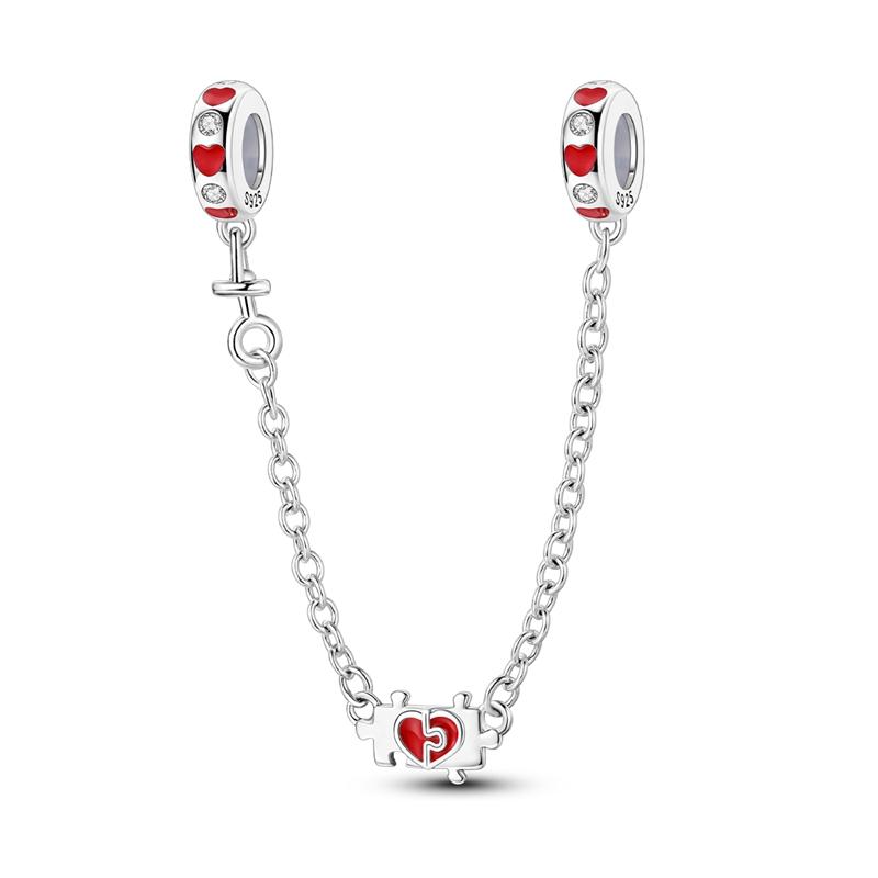 Charms Copper Safety Chain Clasp Clip Charm Moon Star Leaf Fits Original Bracelet Diy For Woman Girl Luxury Jewelry