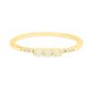 Huitan Slim Gold Color Ring for Women Stackable Inlaid Shiny Cubic Zirconia Party Versatile Created Opal Daily Elegant JewelryGood product