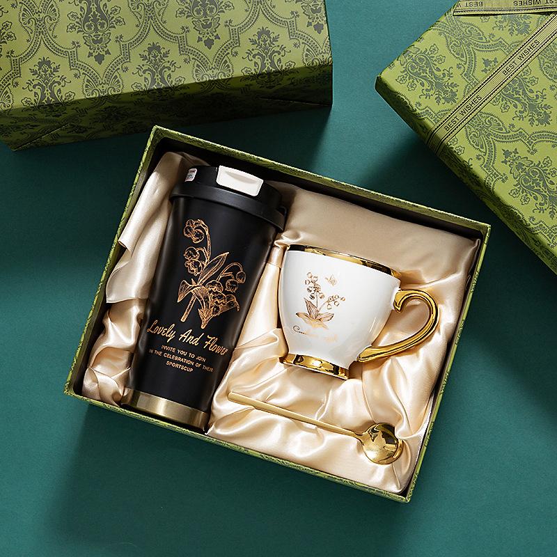 Luxury Coffee Cup Gift Set, Premium Valentine's Day Present for Girlfriend