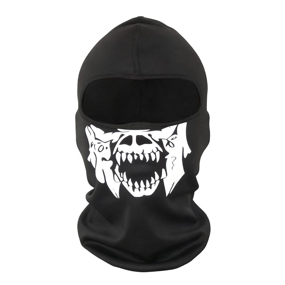 Skull Print Bicycle Balaclava Windproof Anti-UV Motorcycle Full Face Mask Full Face Design Neck Warmer Full Face Mask