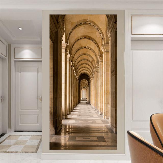 29 стилей DIY дверь художественная роспись наклейка гостиная коридор вход раздвижные двери декоративная живопись пилинг и; Наклеить обои из ПВХ