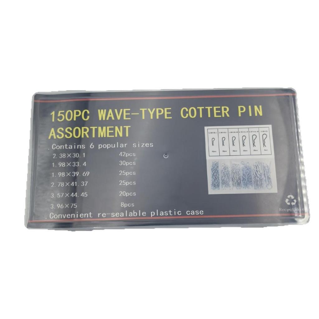 Набор из 150 шт. шплинтов типа B, типа R - Оцинкованные крепежные элементы