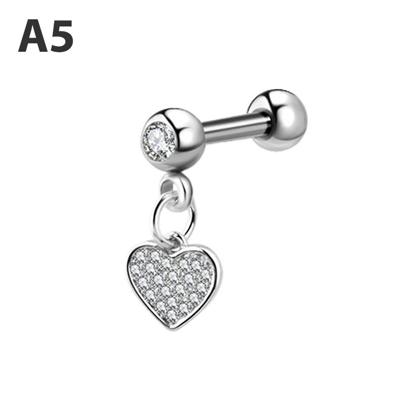 Серьги с цирконом, спираль, мочка уха, пирсинг, раковина, козелок, болтающееся хрящевое кольцо, пирсинг