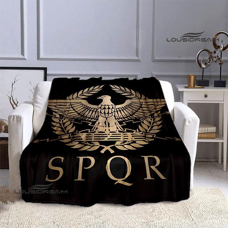 Римское одеяло с принтом SPQR, теплое фланелевое мягкое и удобное модное декоративное одеяло, домашнее дорожное одеяло, подарок на день рождения