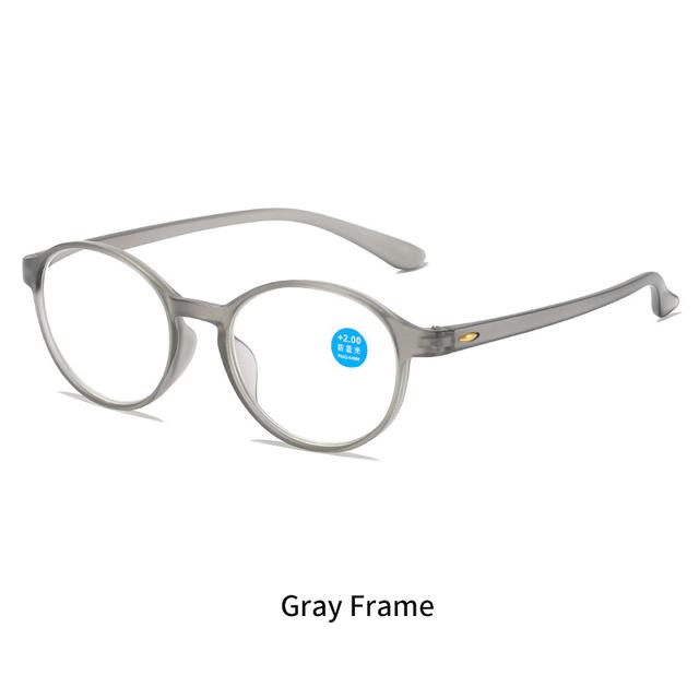 Fashion Anti Blue Light Reading Glasses Retro TR90 Ellipse Frame Middle-aged Elderly Presbyopia Eyeglasses Diopter