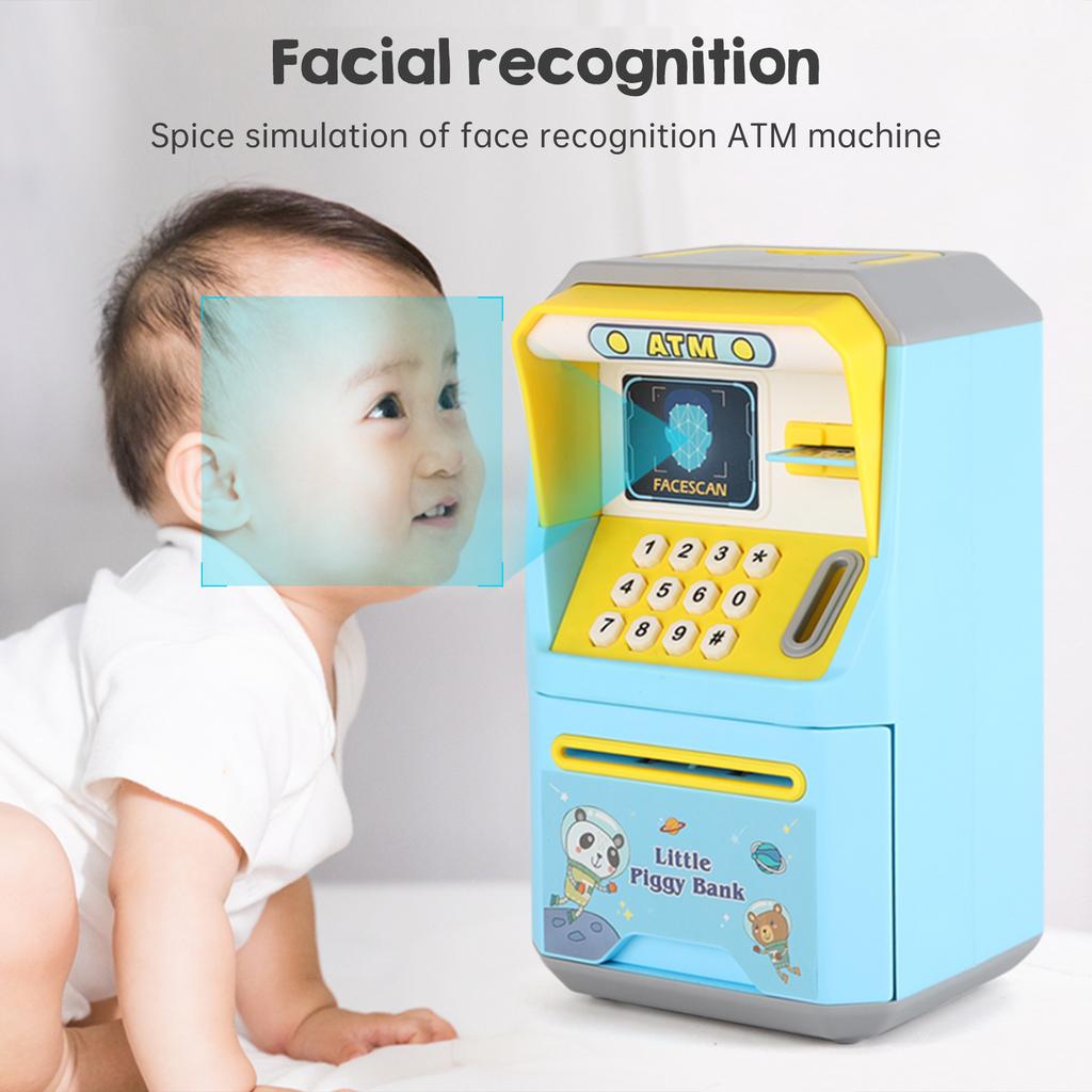 Электрическая копилка для детей, детский банкомат Moeny Jar, имитация распознавания лиц, автоматическая прокрутка
